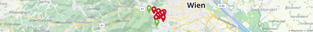 Map view for Pharmacies emergency services nearby Hacking (1130 - Hietzing, Wien)